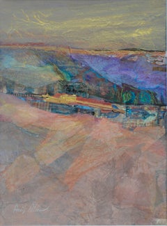 Abstrakte Landschaft aus strukturierten Mixed Media-Mischtechnik