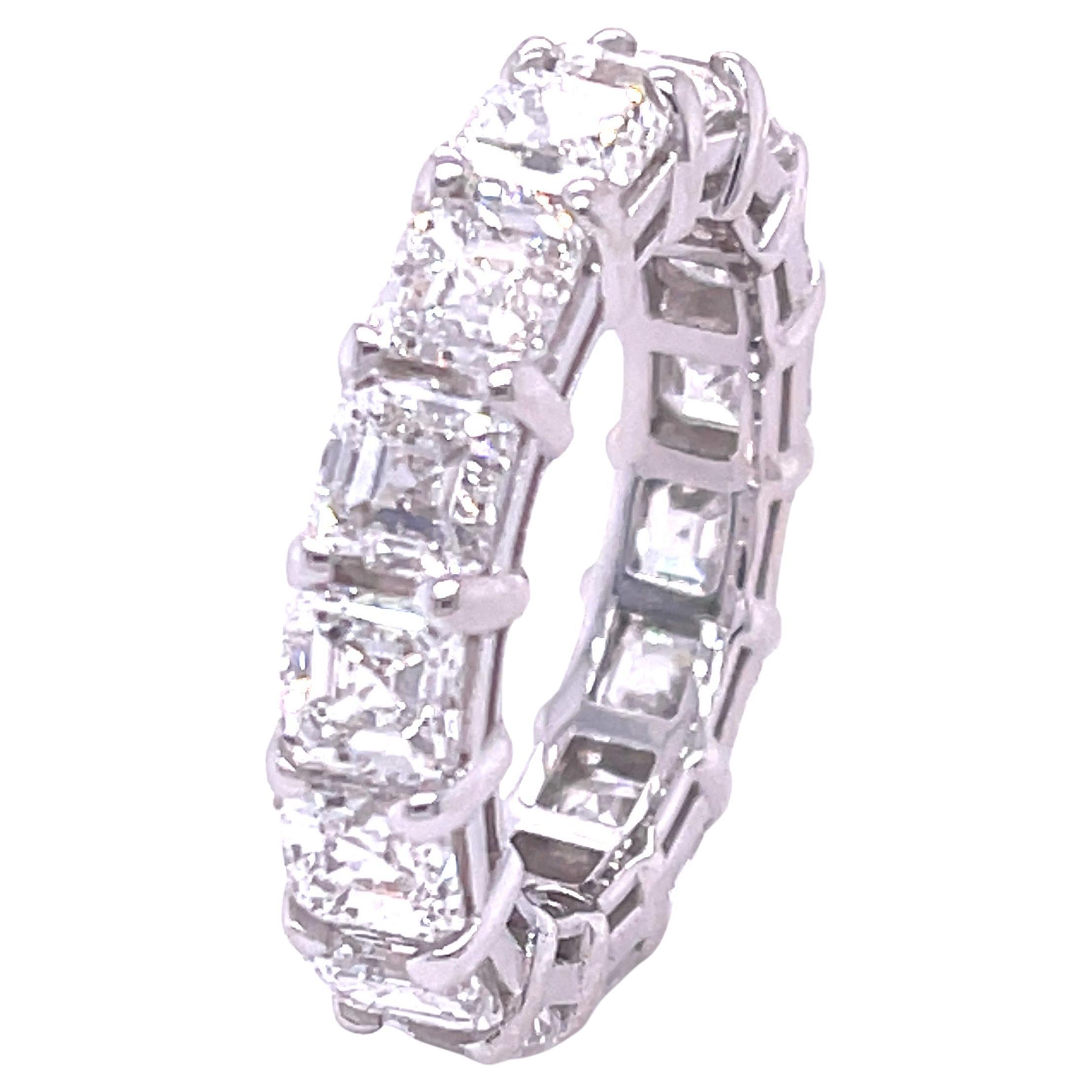 Anniversary Band Has 15 Square Emerald Cut Diamonds 7..98 Ct .All Has GIA Certs For Sale