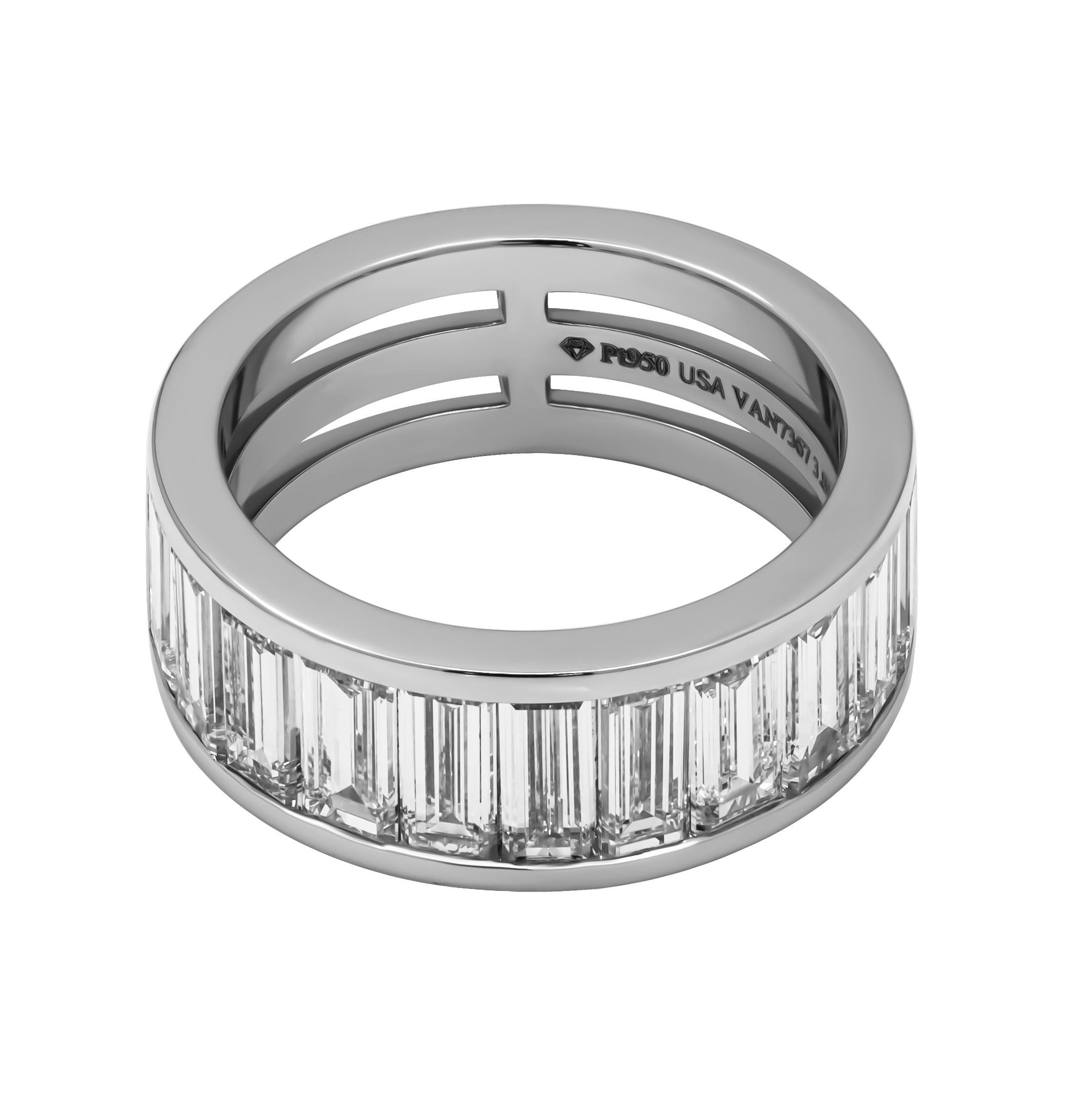 Experience the refined elegance of this Channel Set Band, expertly crafted in luxurious platinum. This exquisite ring features 11 stunning natural baguette diamonds, meticulously selected for their exceptional quality and brilliance.

Each diamond