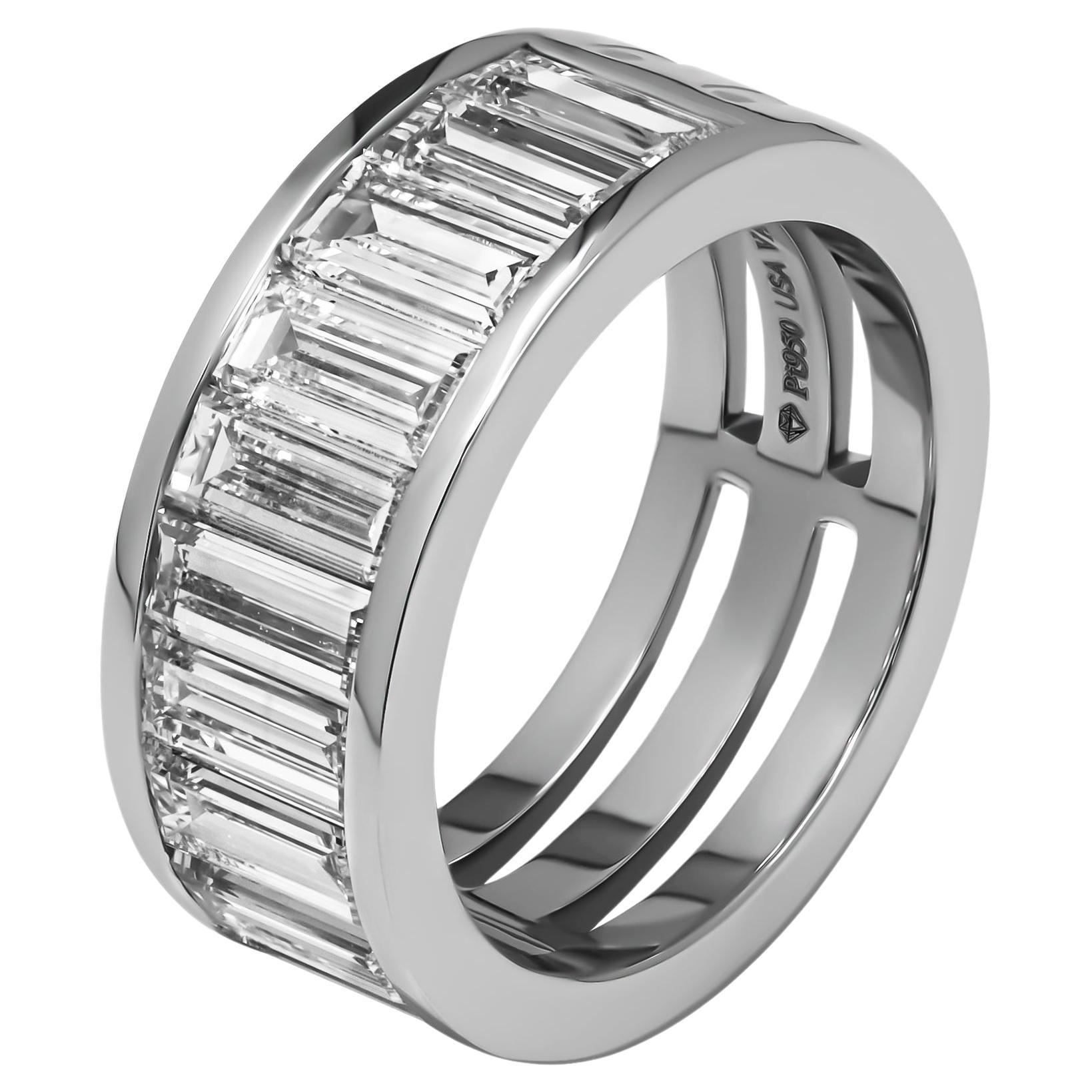 Anniversary Band in Platinum with Baguette Diamonds
