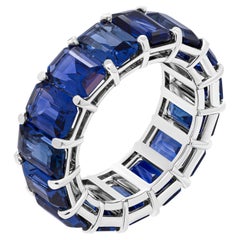 Anniversary Band in PT950 with Blue Sapphires