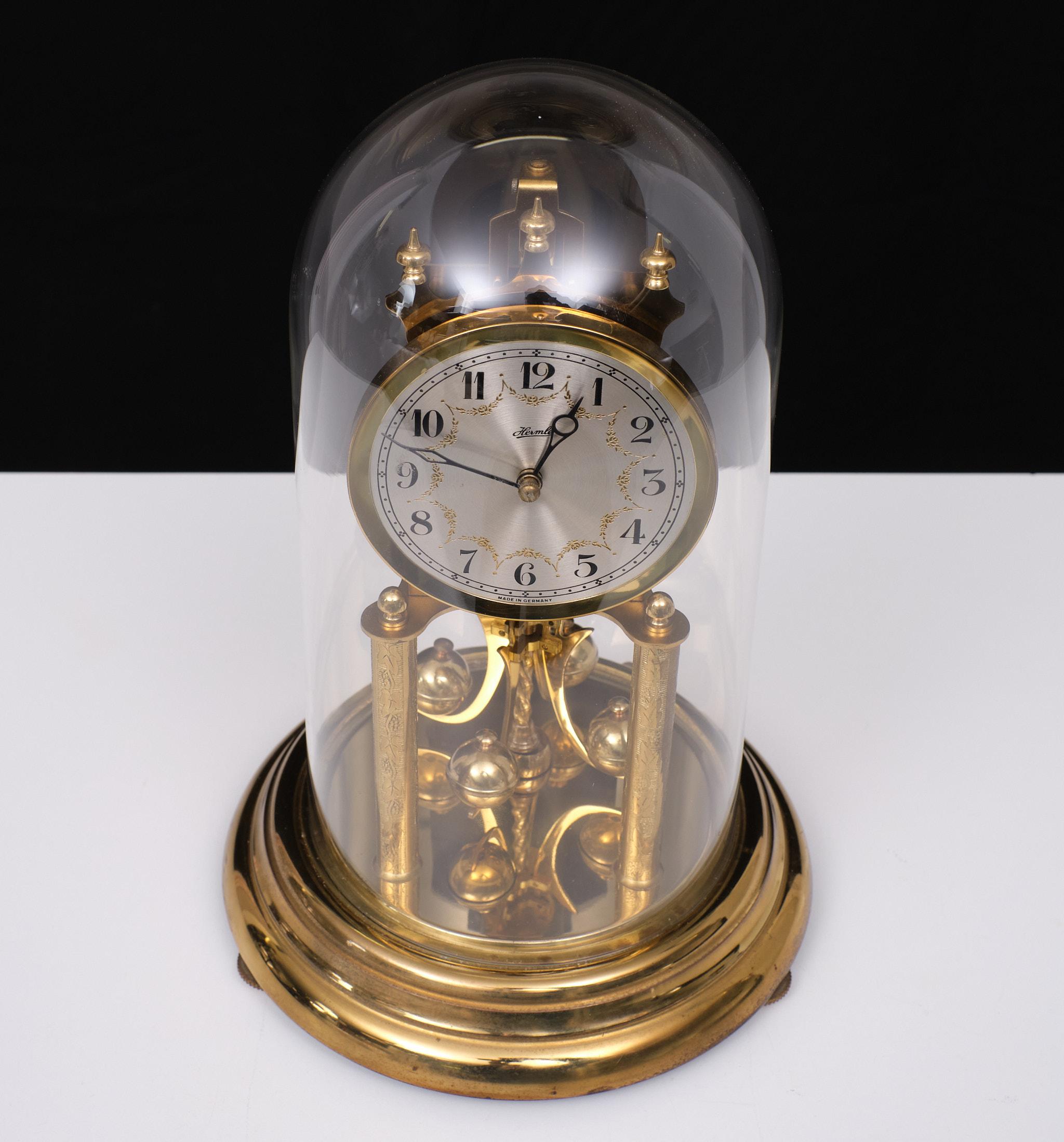 Anniversary Dome clock - Franz Hermle - Brass, Glass - 1950s  4