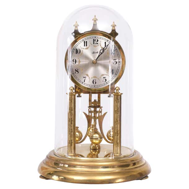 Hermle Rope Clock Anniversary Dome clock - Franz Hermle - Brass, Glass - 1950s at 1stDibs