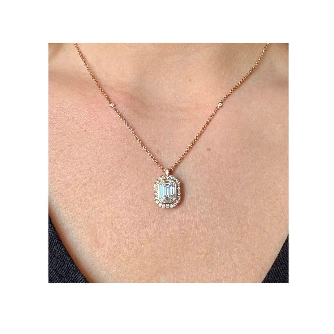 ANNIVERSARY Halskette aus 18Kt Roségold 7,45 gr mit natürlichen Diamanten G Farbe VS im Angebot 1