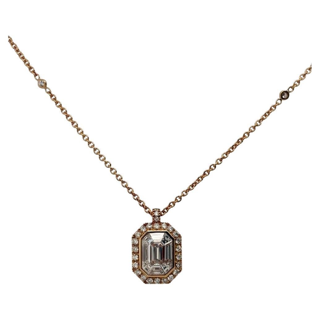 ANNIVERSARY Halskette aus 18Kt Roségold 7,45 gr mit natürlichen Diamanten G Farbe VS im Angebot