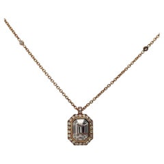 ANNIVERSARY Necklace in 18Kt rose gold 7.45 gr with Natural Diamonds G Color VS