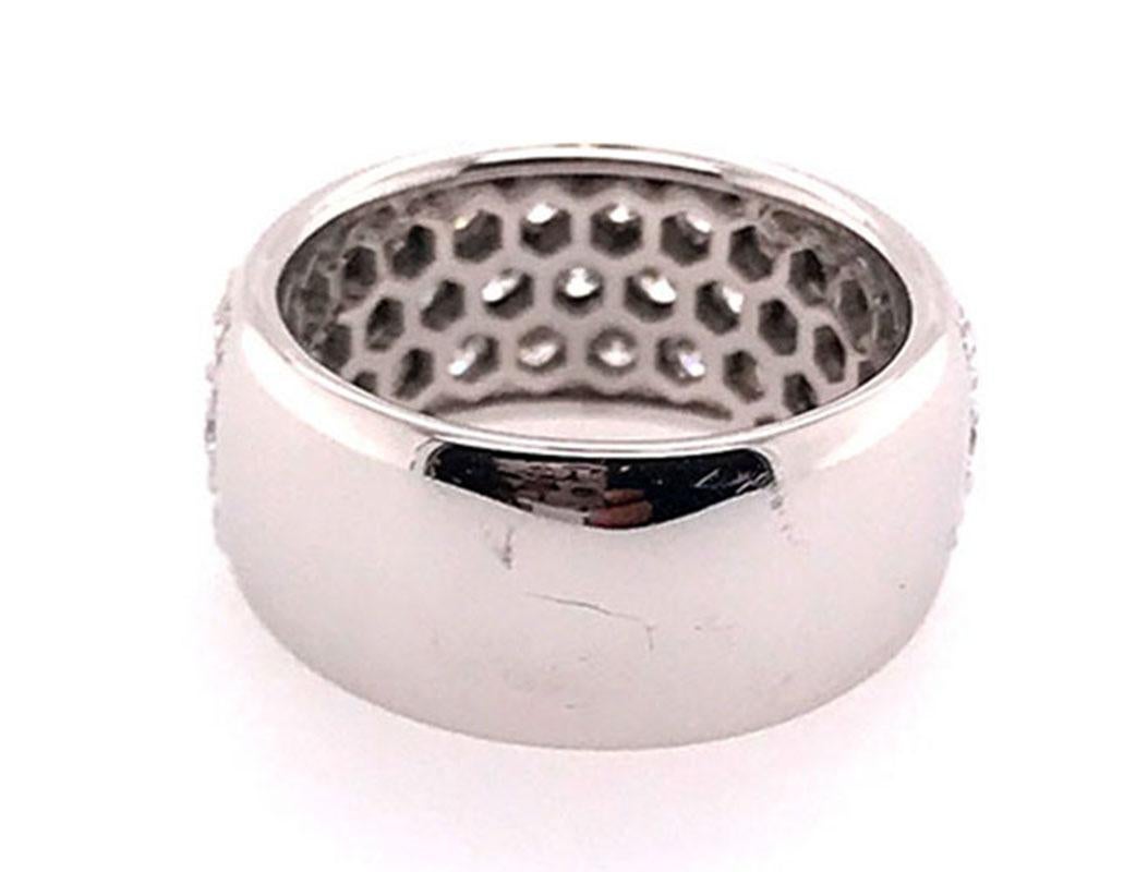 Femenino o masculino Anillo de Aniversario Anillo de Diamantes 3 Filas 2ct Oro Blanco 18K Nuevo a estrenar en venta