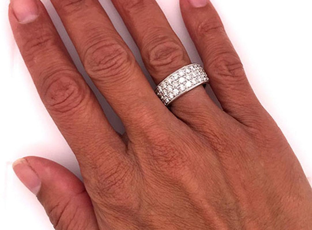 Anillo de Aniversario Anillo de Diamantes 3 Filas 2ct Oro Blanco 18K Nuevo a estrenar en venta 1
