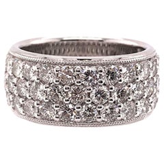 Jahrestag Ring Diamond Band 3 Row 2ct 18K White Gold Brand New