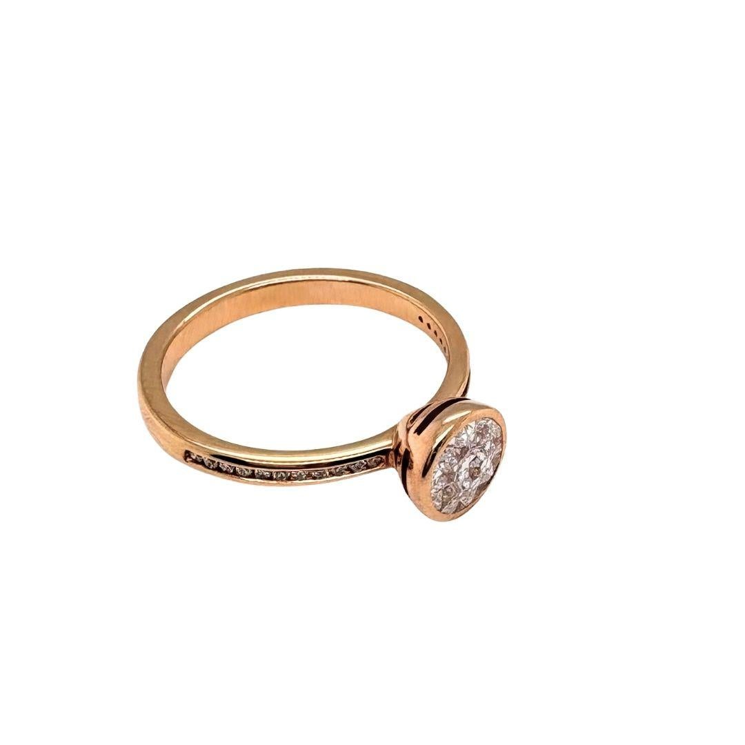 Artisan Bague ANNIVERSAIRE en or rose 18 carats 3.10 gr avec diamants naturels de couleur G VS clrt en vente