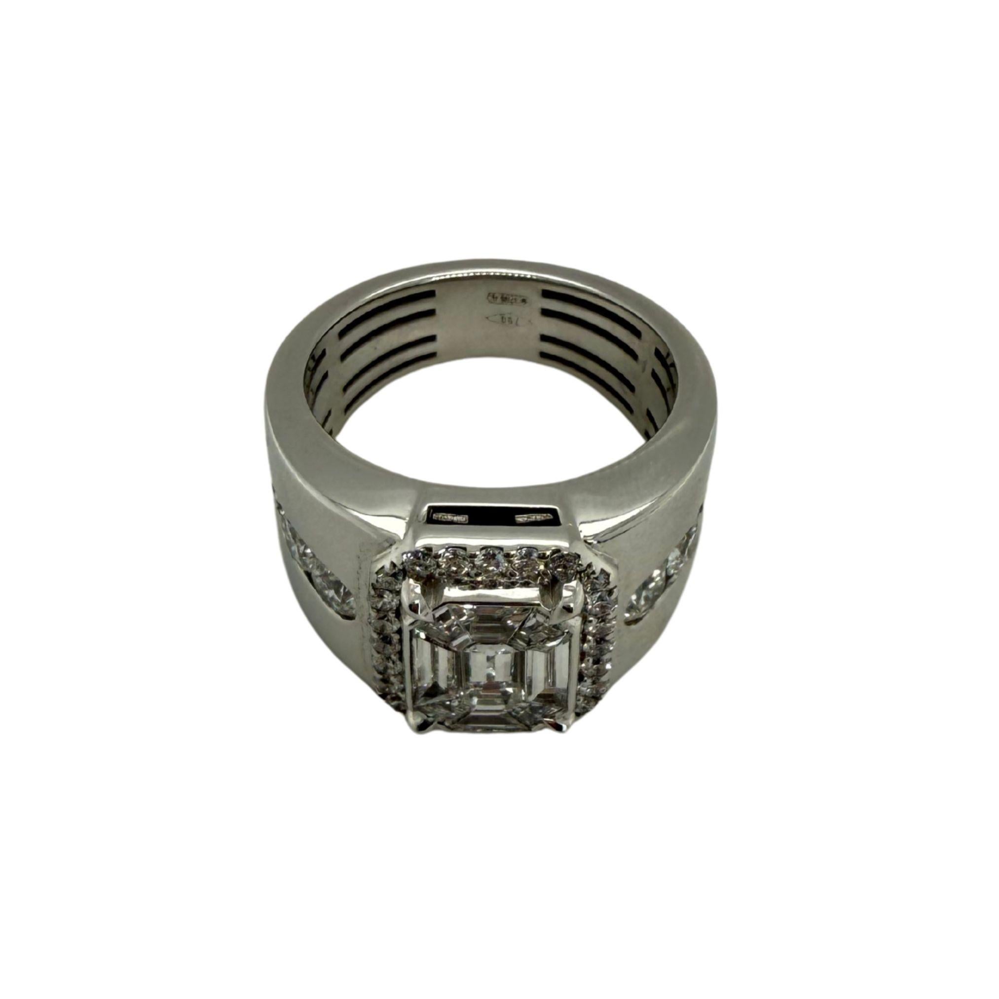 Bague ANNIVERSAIRE en or blanc 18 carats avec diamants naturels en vente 1