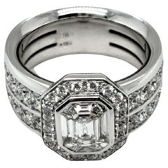 Bague ANNIVERSAIRE en or blanc 18 carats avec diamants naturels