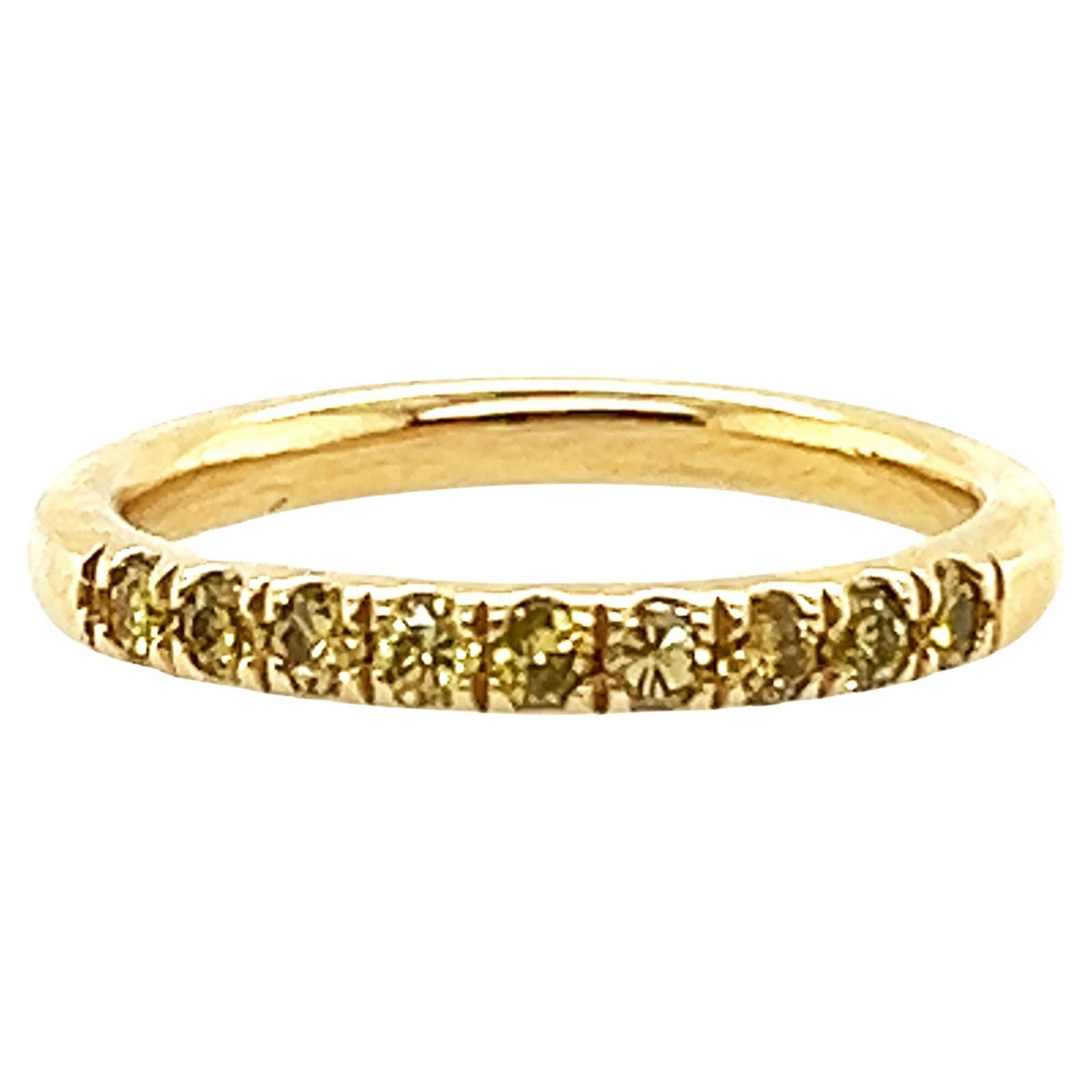 Bague d'anniversaire Nature Vivid Diamonds Jaune Vert Profond .33ct 14K