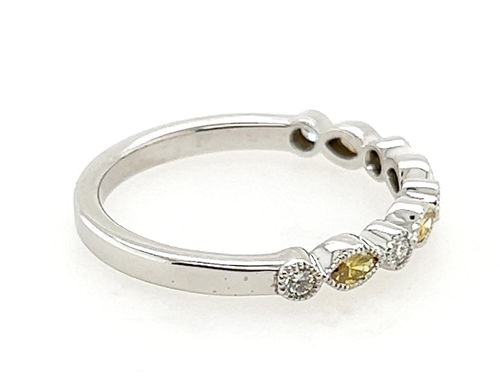 Anniversary Ring Natural Fancy Vivid Deep Orange Marquise Diamonds .21ct 14K For Sale 2