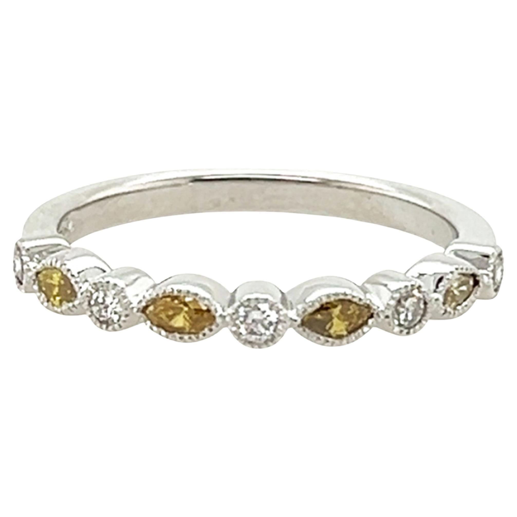 Anello di anniversario Nature Fancy Vivid Diamonds .21ct 14K