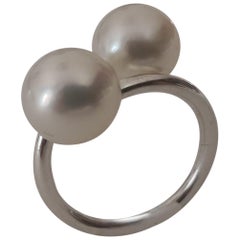 Anniversary Two South Sea Pearl Ring White Color