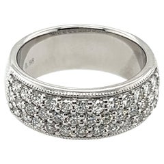 Anniversary Wedding Ring Diamond Band .98ct 14K White Gold Brand New Size 7