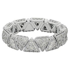 Anniversary white pavè diamond eternity modern band ring in 18kt white gold