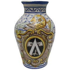 "Anno 1698" Vaso antico in ceramica faience italiana