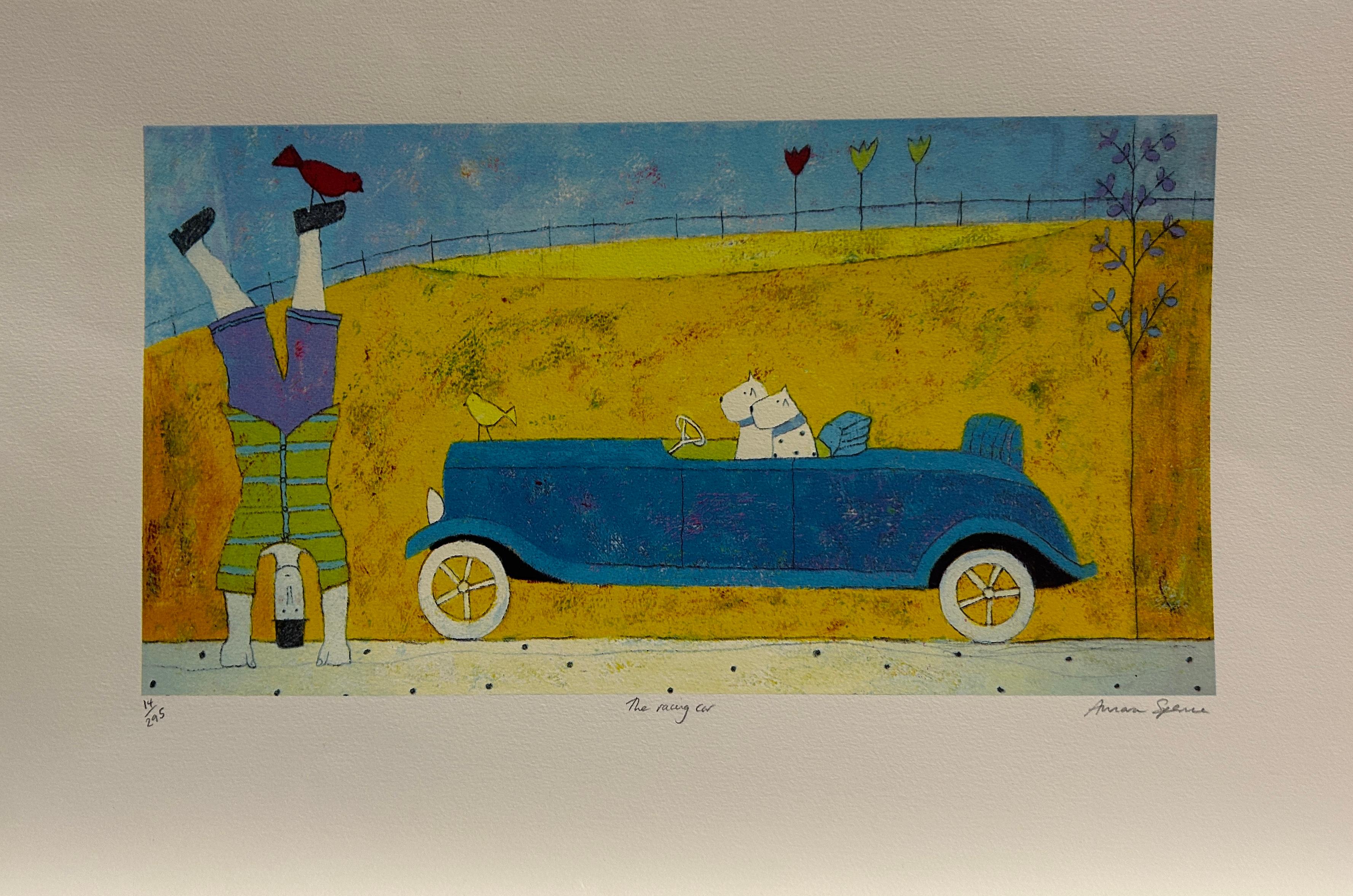 Annora Spence Figurative Print - The Racing Car