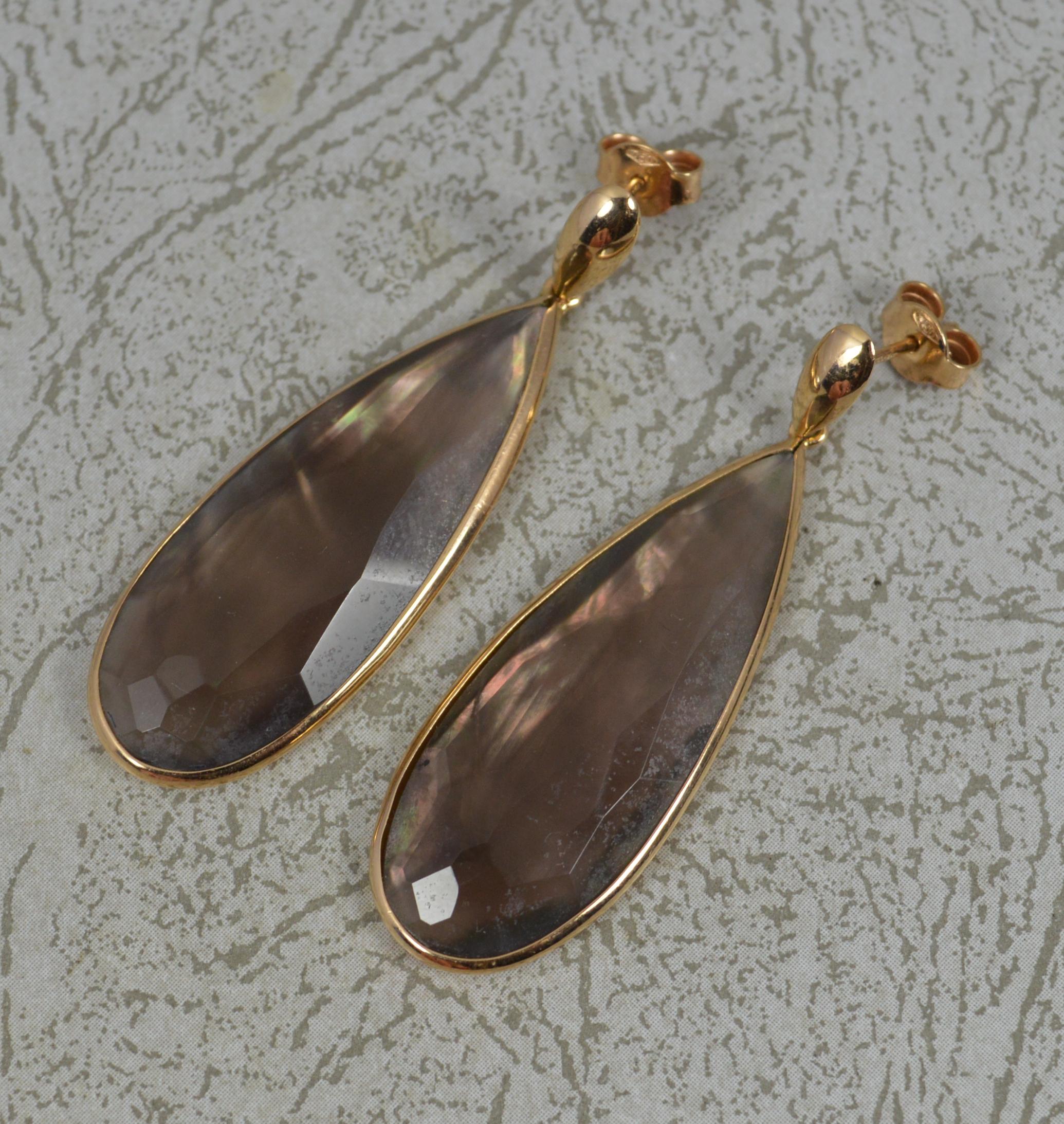 Contemporary ANNOUSHKA Designer 18ct Rose Gold and Mother of Pearl Drop Dangle Earrings For Sale