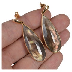 ANNOUSHKA Designer Pendants d'oreilles en goutte en or rose 18 carats et nacre