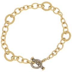 Annoushka Diamond Clasp Charm Link Bracelet Set in 18 Karat Yellow Gold