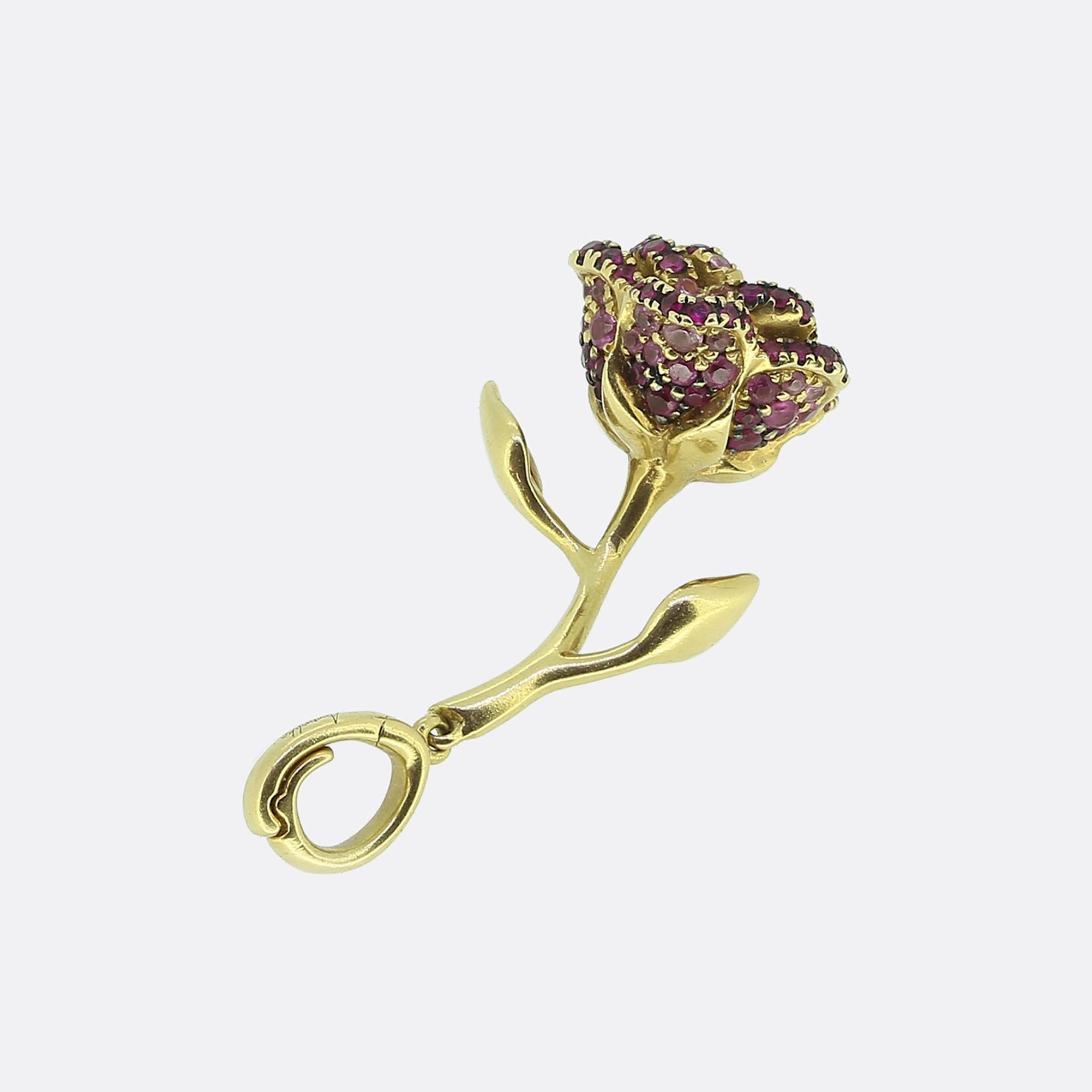 Round Cut Annoushka Sapphire Rose Pendant Charm