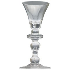 Annular Collar 18th Century Baluster Wine Glass, circa 1730