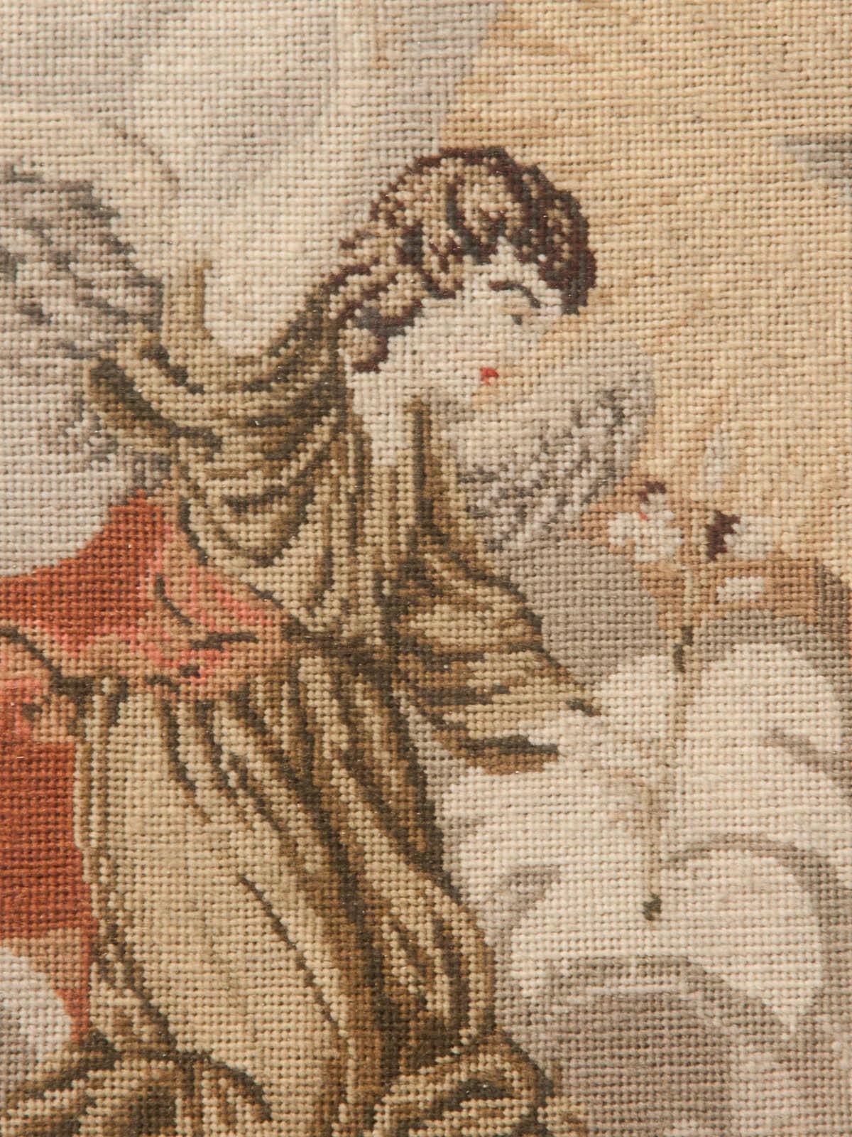 Annunciation to the Blessed Virgin Mary Needlepoint Tapestry, France, 1850-1870 In Good Condition In Casteren, Noord-Brabant