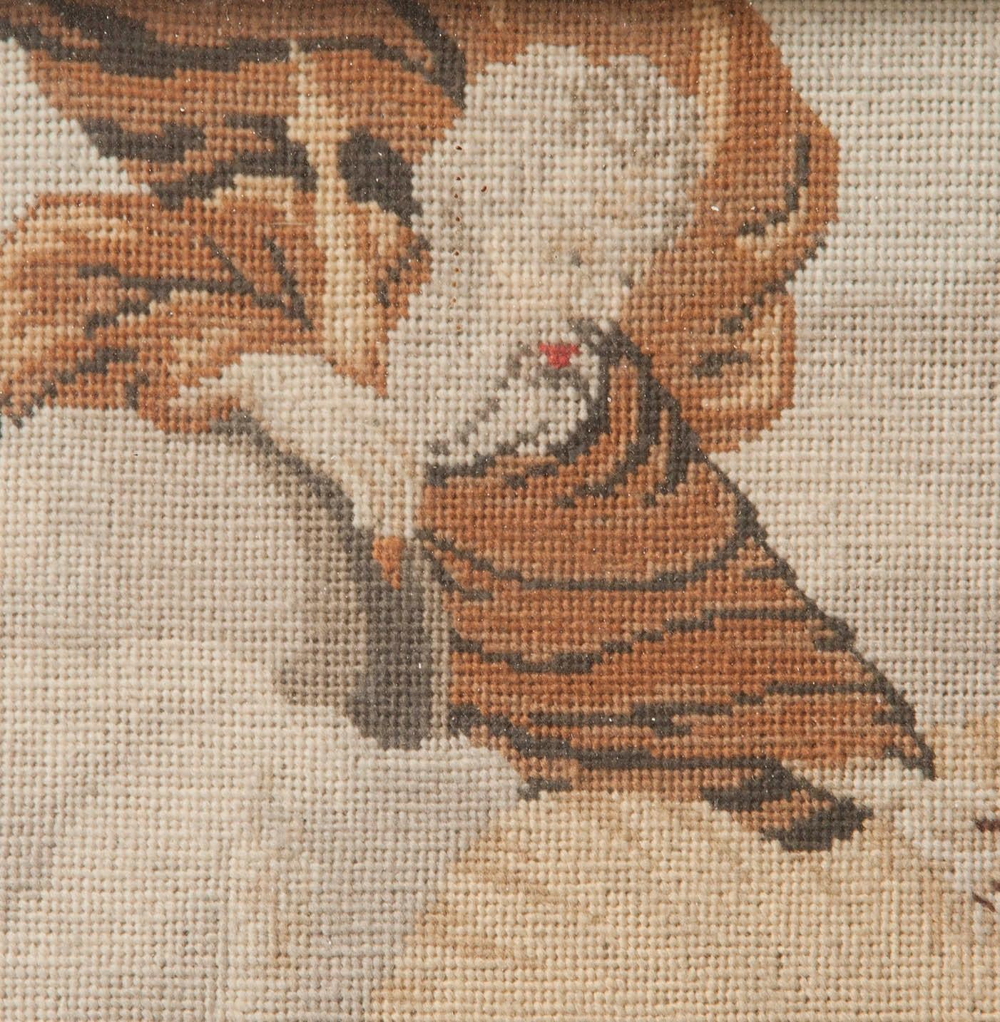 Early 19th Century Annunciation to the Blessed Virgin Mary Needlepoint Tapestry, France, 1850-1870