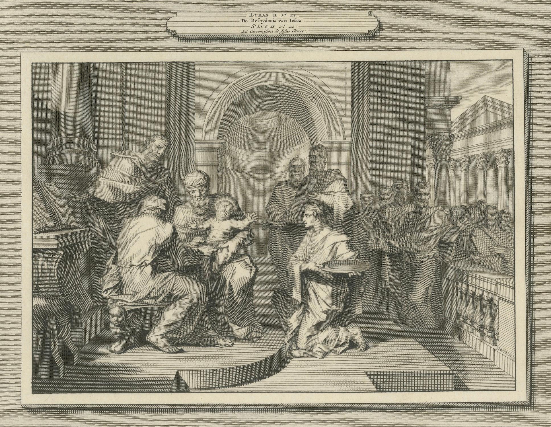 Verkündigung an die Hirten und Beschneidung Christi, Pieter Mortier, um 1700 (Papier) im Angebot