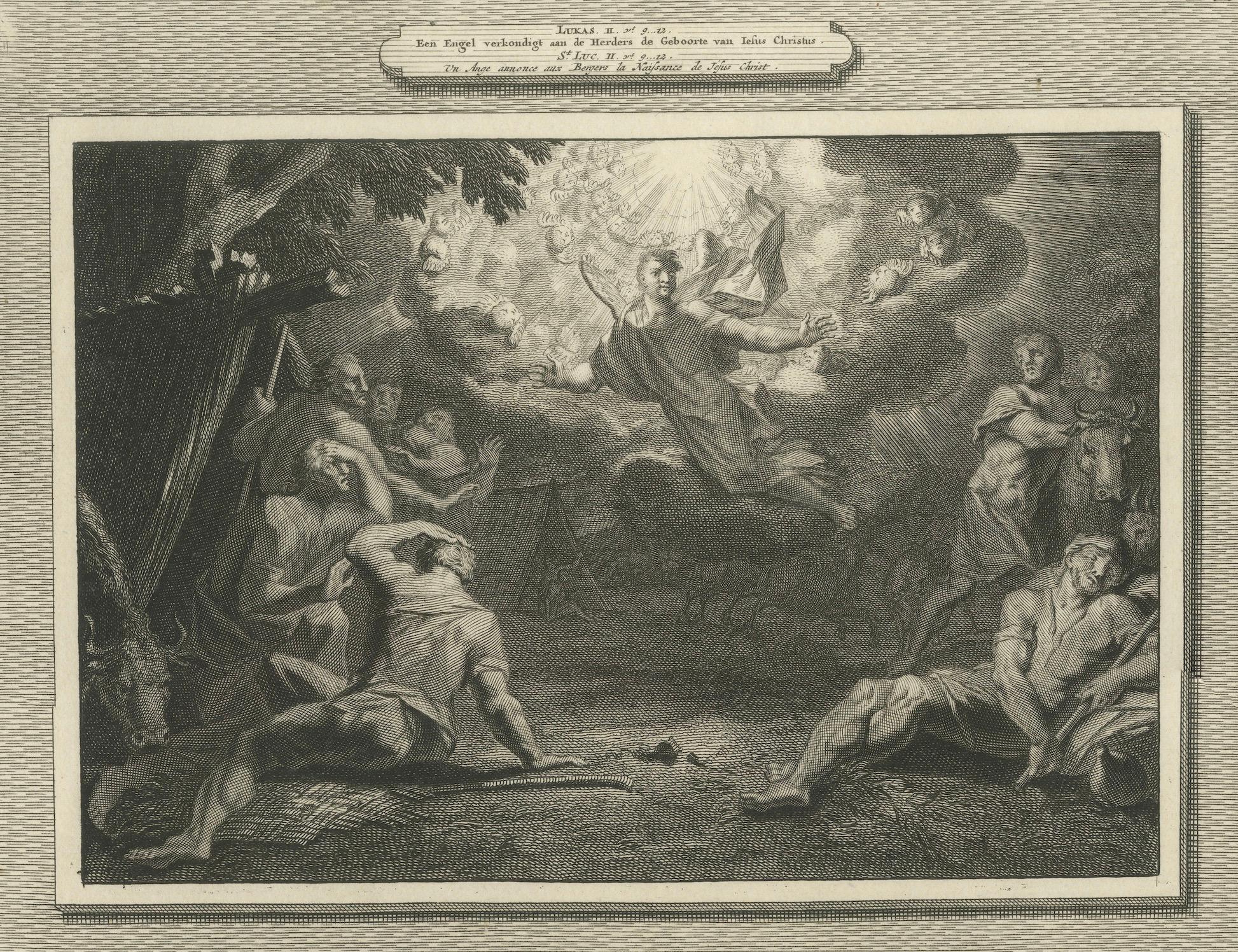 Verkündigung an die Hirten und Beschneidung Christi, Pieter Mortier, um 1700 im Angebot 1