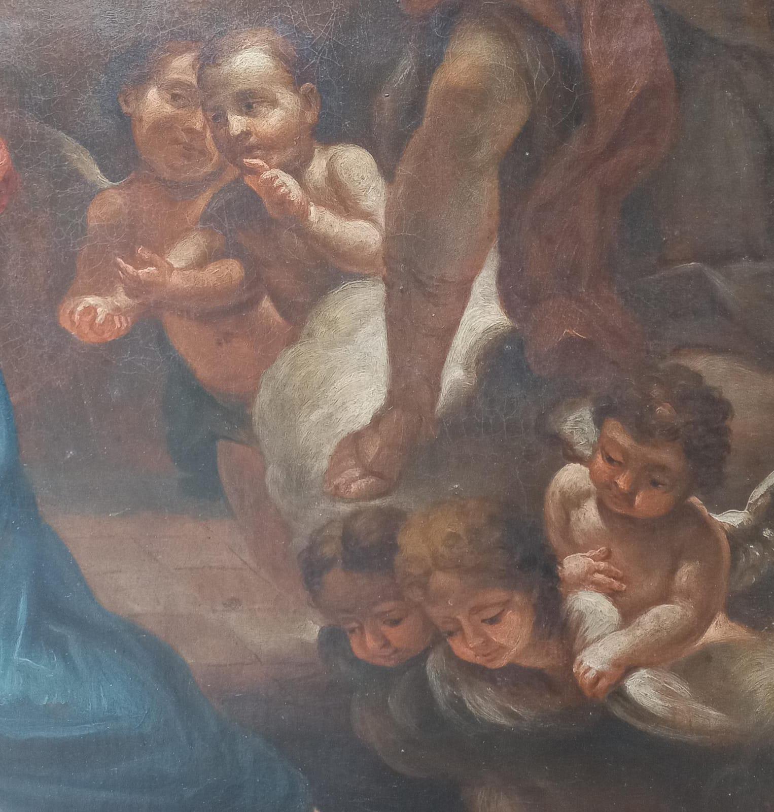 Italian Annunciazione con angeli, scuola romana For Sale