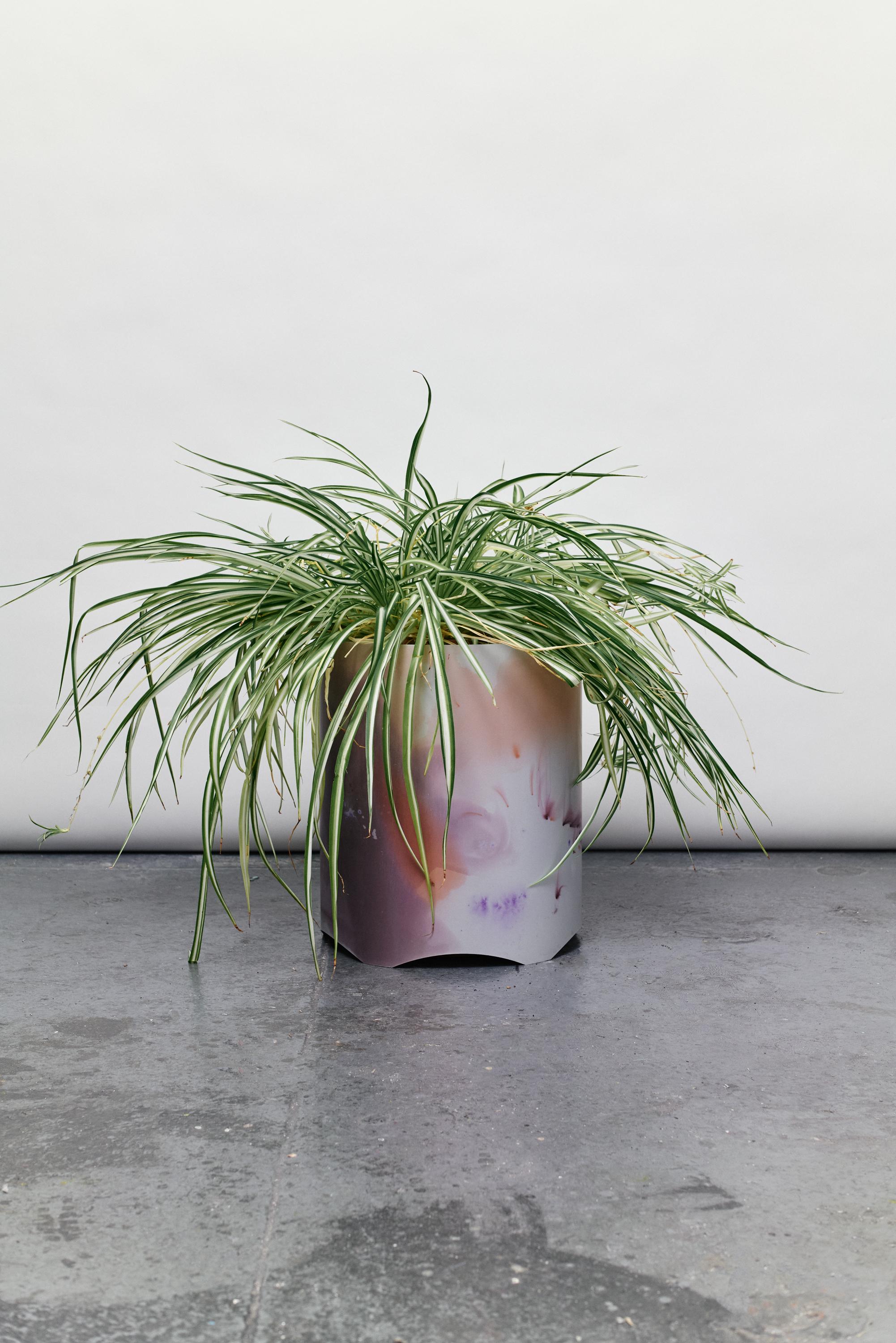 British Anodised Aluminium Planter / Vessel Multi-Coloured from Cosmos collection For Sale