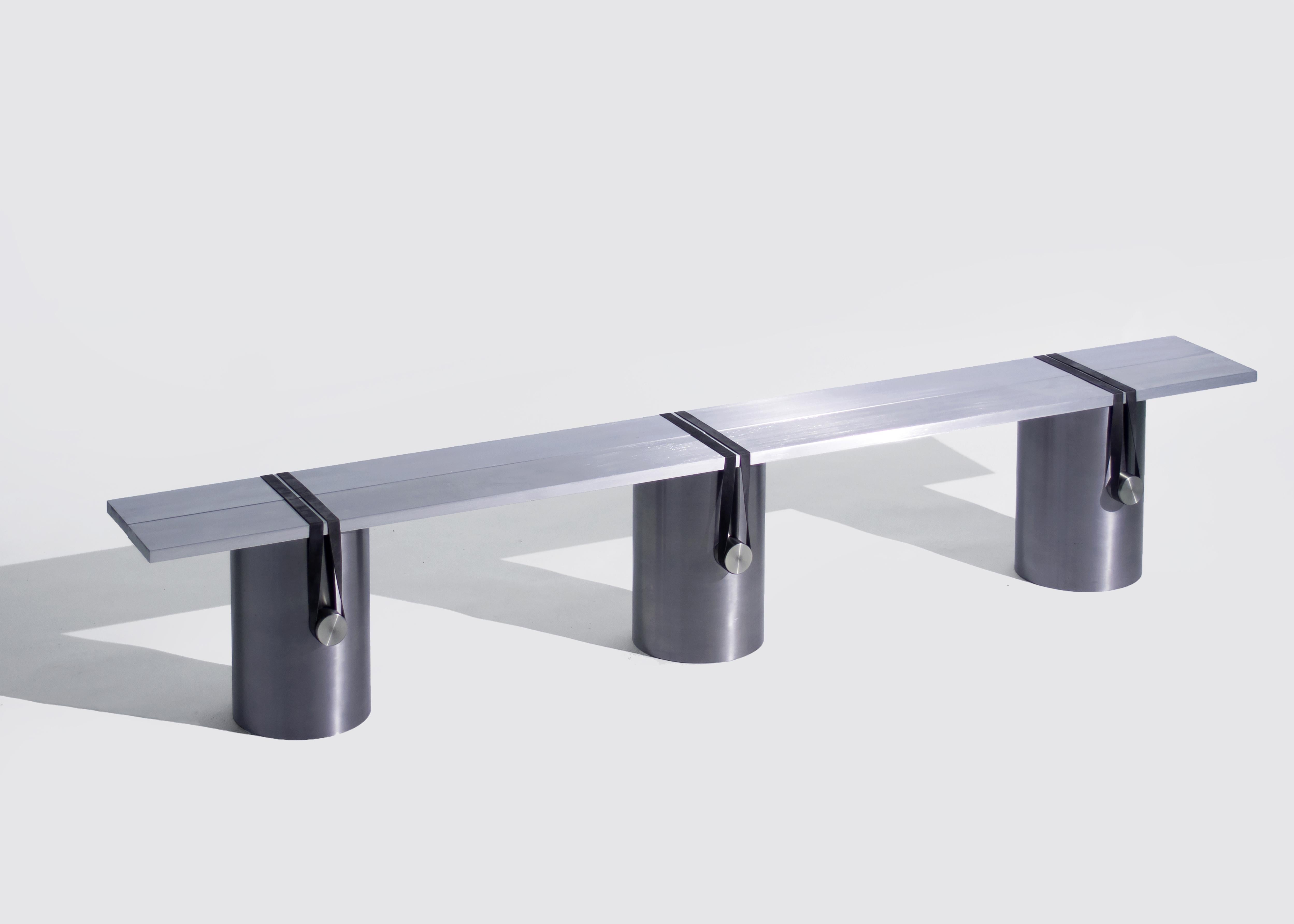Anodised contemporary bench by Johan Viladrich
Material: Anodised Aluminum, Rubber
Measures: L200 x W24 x H38 cm
Approx. 60kg
Limited Edition for Jonathan


Johan Viladrich is an internationally famous contemporary designer.
A pure design with