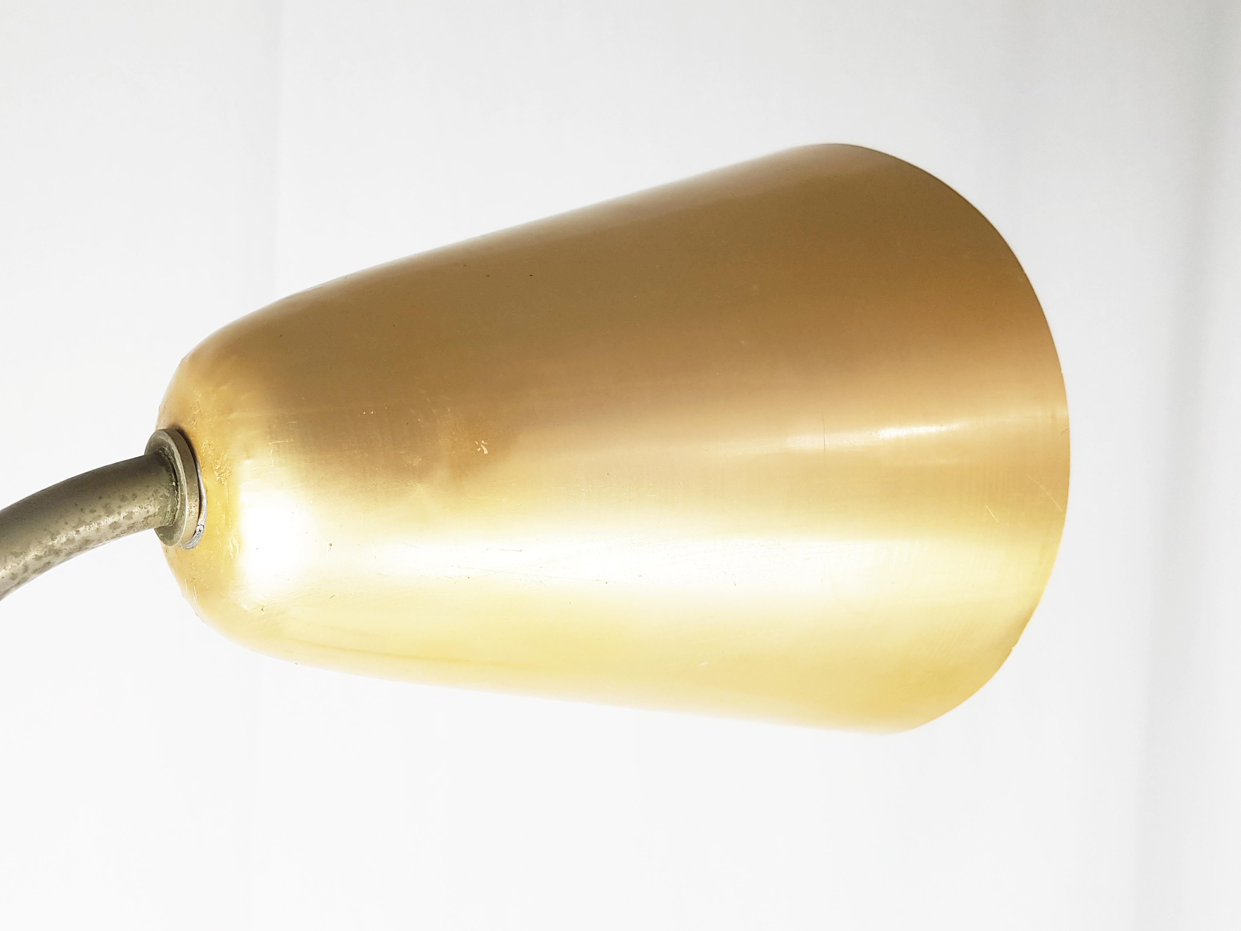 20th Century Anodized Aluminum & Nickel Plated Brass Rationalist Italian Wall Lamp, 1940s/50s For Sale