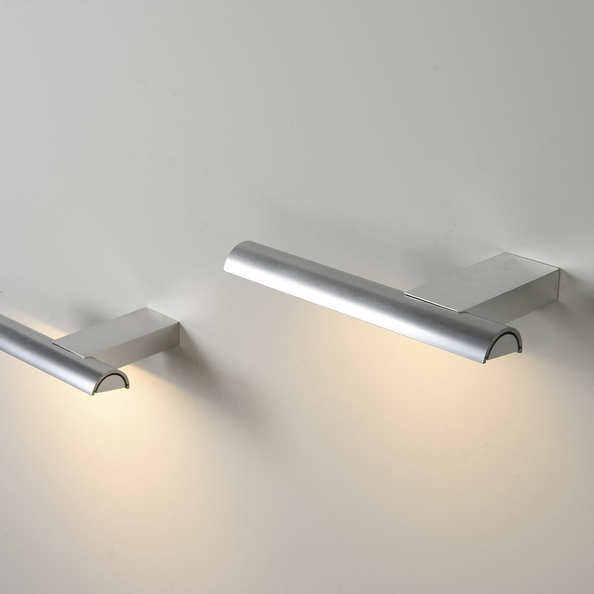 Post-Modern Anodized aluminum Sconce by Verre Lumière, France circa 1980  For Sale