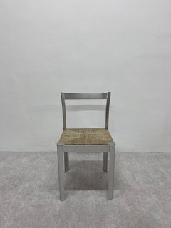 Anodized Aluminum with Cord Seat Vanity, Dining or Side Chair, Italy 1980s