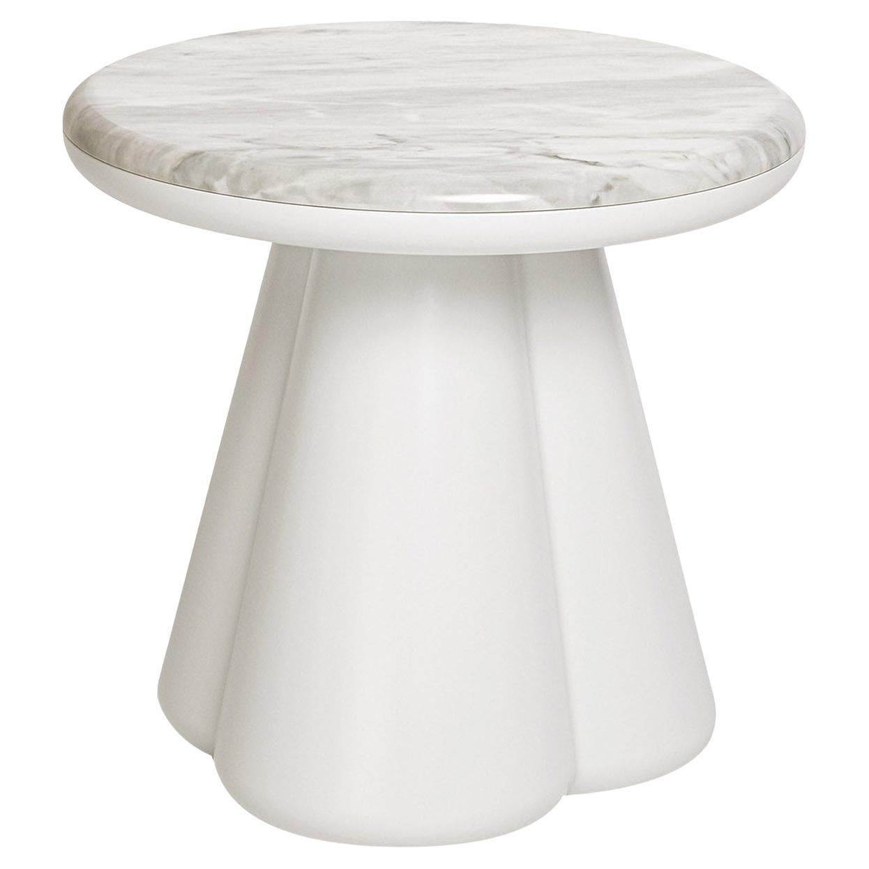 Anodo Pure White Side Table For Sale