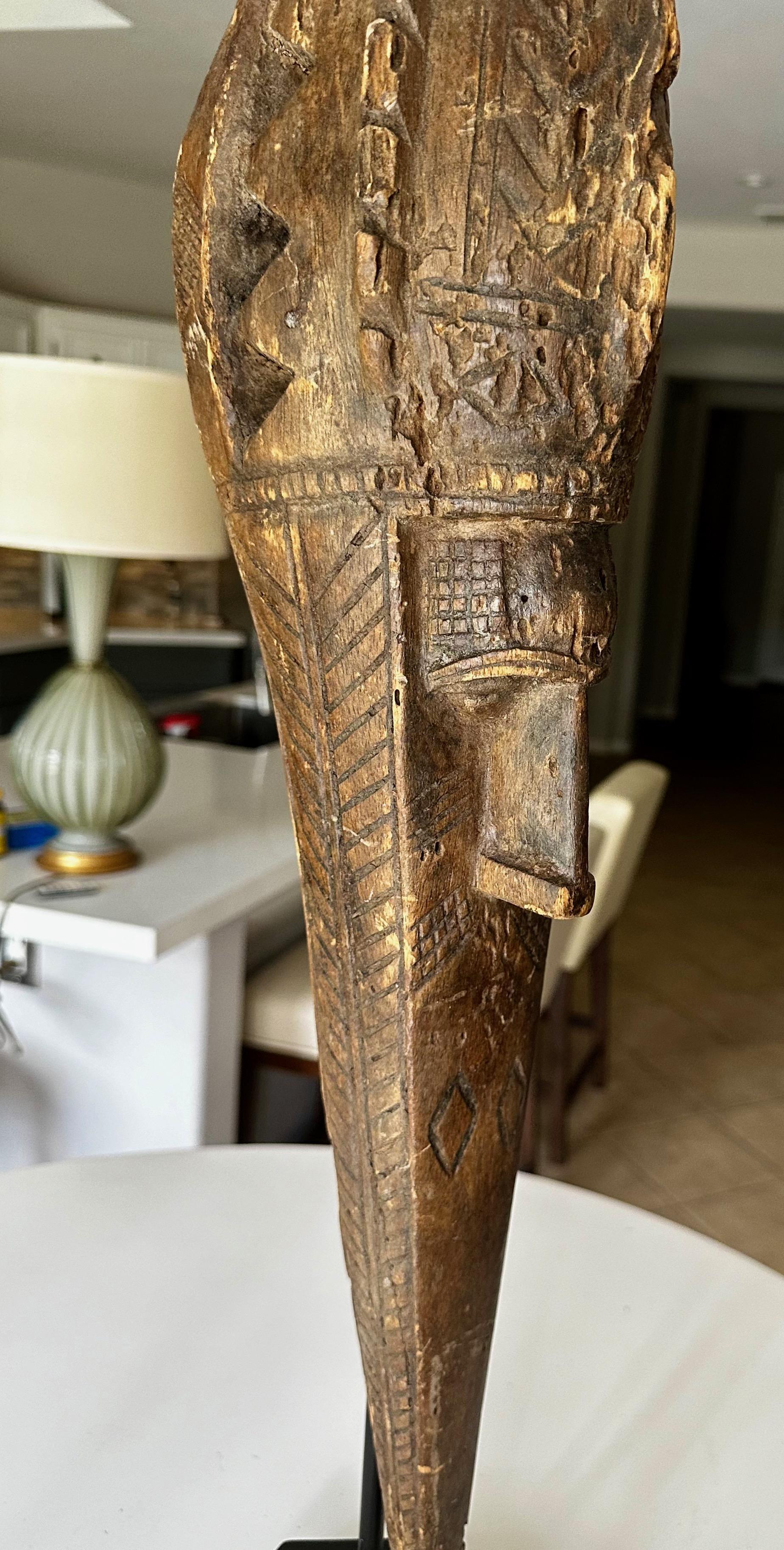 Wood Anok Bird Sculture Mask African Art Baga People  For Sale