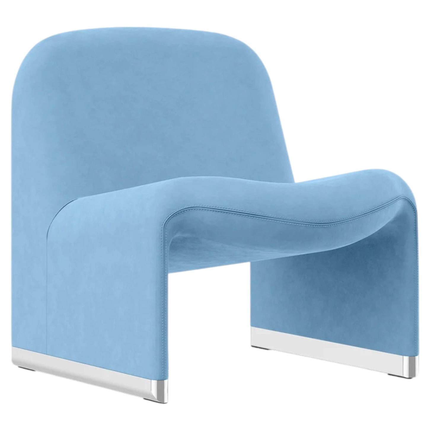 Anonima Castelli Alky Sessel aus Mikrovelvet-Stoff von Giancarlo Piretti, 1970