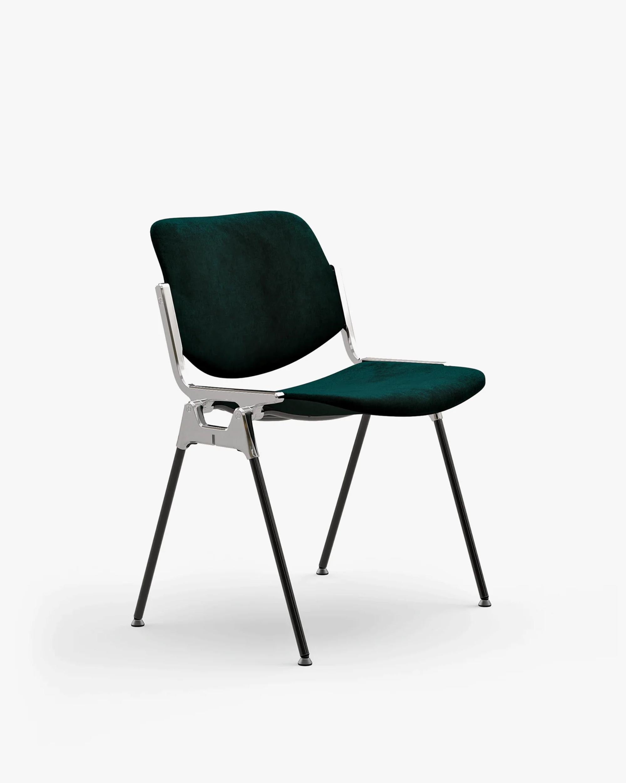 Castelli DSC 106 カステリチェア green fabric Anonima Castelli DSC 106 Chair Upholstered in Velvet Fabric