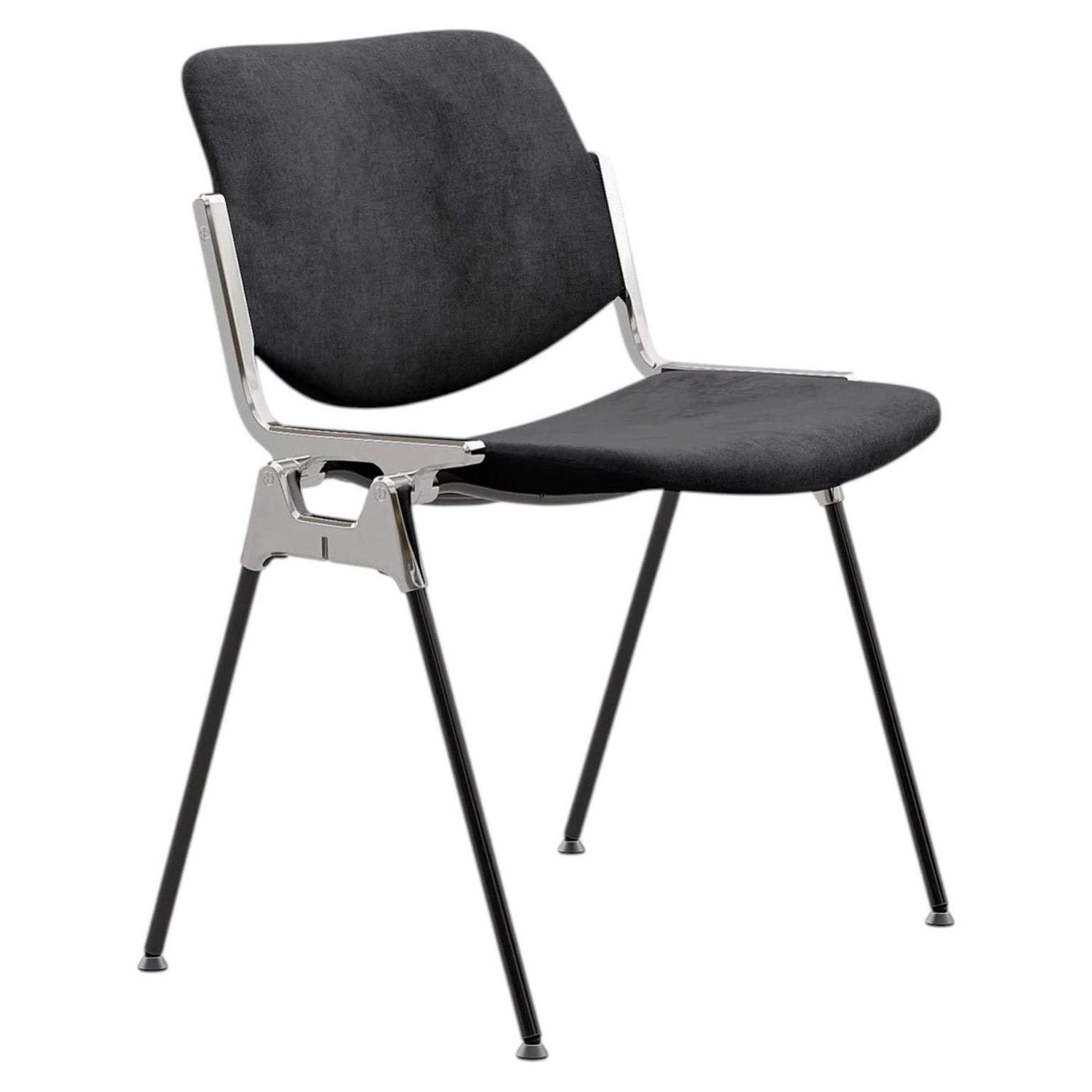 Chaise Anonima Castelli DSC 106S recouverte de tissu velours, Giancarlo Piretti en vente