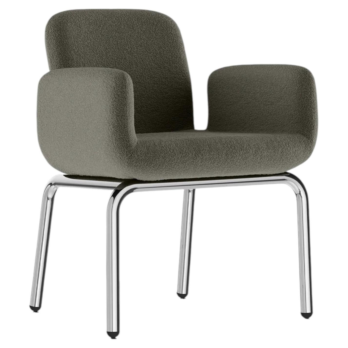 Anonima Castelli LS Armchair in Bouclé Fabric by Mario Viezzoli, 1978 For Sale