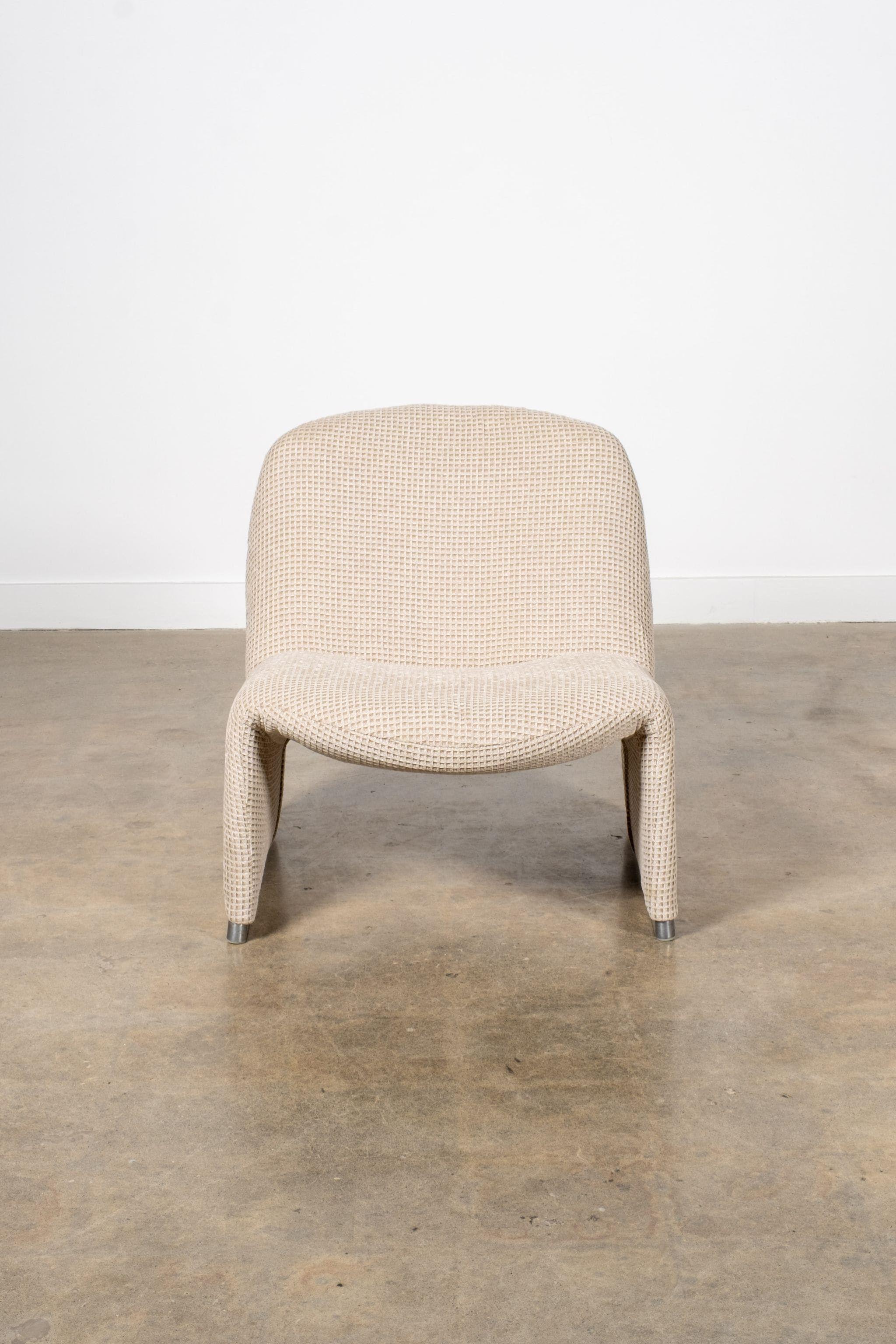 Post-Modern Anonima Castelli Newly Upholstered Alky Chair, Cream 'Waffle' For Sale