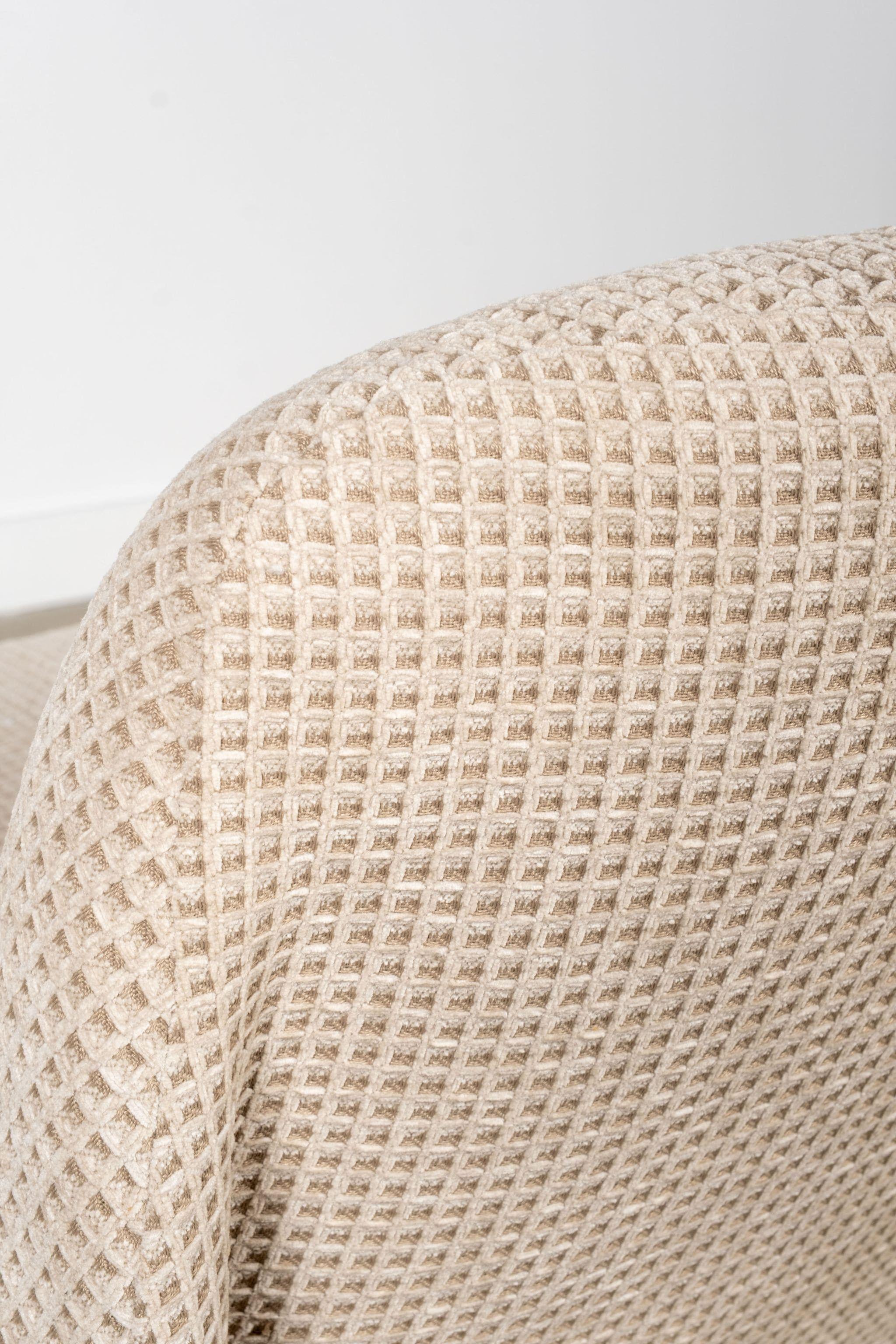 Late 20th Century Anonima Castelli Newly Upholstered Alky Chair, Cream 'Waffle' For Sale