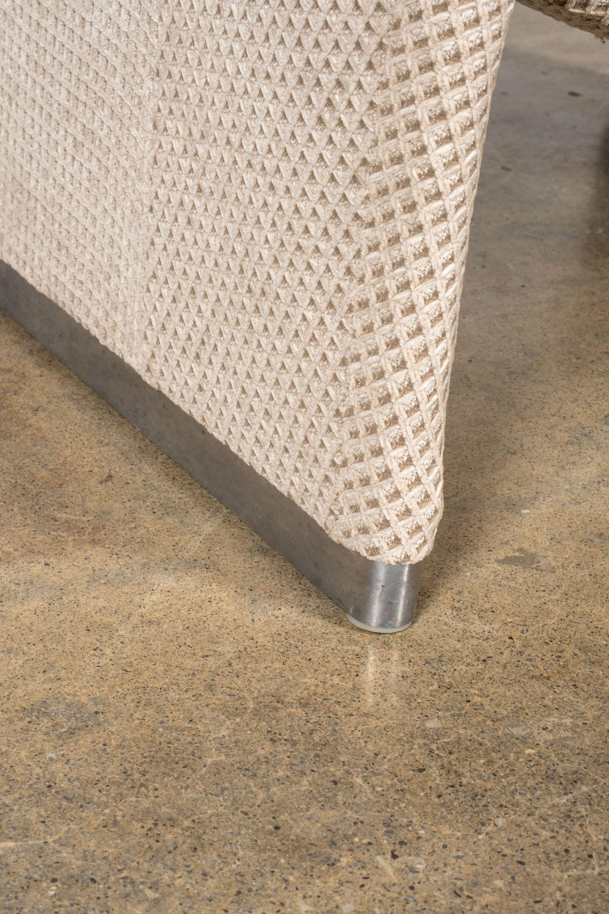 Aluminum Anonima Castelli Newly Upholstered Alky Chair, Cream 'Waffle' For Sale