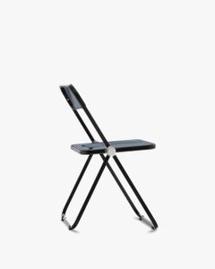 Chaise pliante Anonima Castelli Pila en noir et noir fumé, Giancarlo Piretti