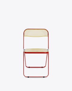 Anonima Castelli Pila Folding Chair in Red and Yellow, Giancarlo Piretti